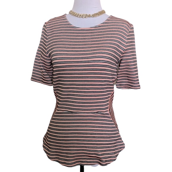 TALBOTS stripe elegant Peplum top - Picture 3 of 5